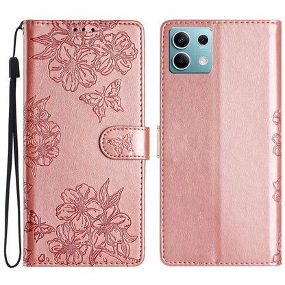 For Xiaomi Redmi Note 13 5G Case Butterfly Flower Drop-Proof PU Leather Wallet Phone Cover