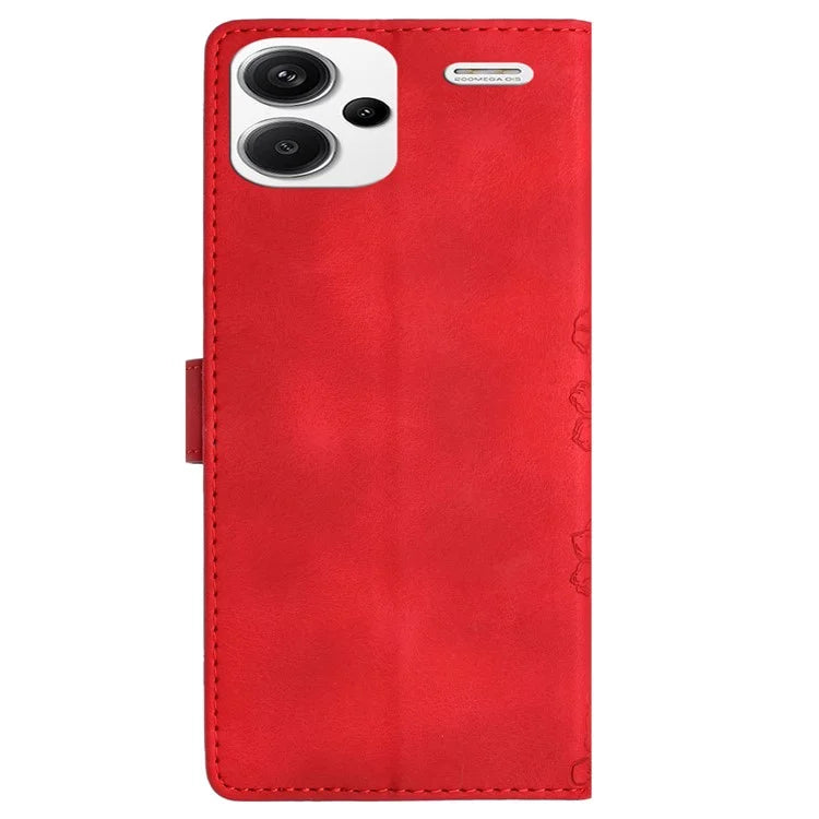 For Xiaomi Redmi Note 13 Pro+ 5G Case PU Leather Butterfly Flower Pattern Anti-Scratch Phone Cover