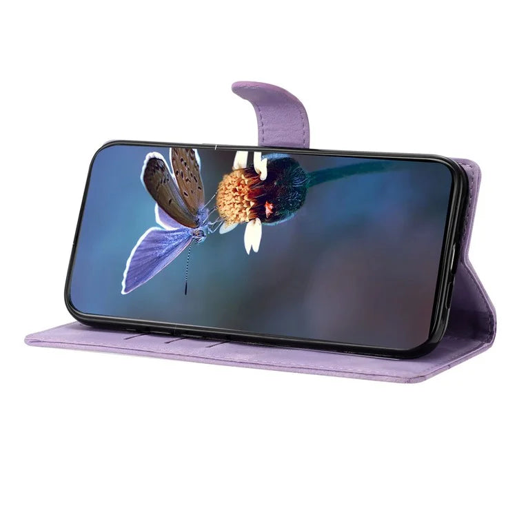 For Xiaomi Redmi Note 13 Pro+ 5G Case PU Leather Butterfly Flower Pattern Anti-Scratch Phone Cover