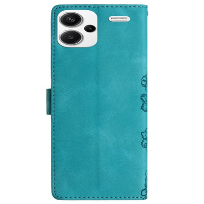 For Xiaomi Redmi Note 13 Pro+ 5G Case PU Leather Butterfly Flower Pattern Anti-Scratch Phone Cover