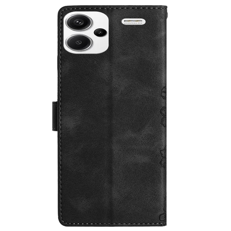For Xiaomi Redmi Note 13 Pro+ 5G Case PU Leather Butterfly Flower Pattern Anti-Scratch Phone Cover