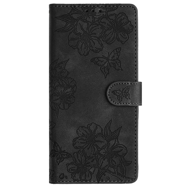 For Xiaomi Redmi Note 13 Pro 5G / Poco X6 5G Case Butterfly Flower Imprint Skin-Touch Leather Phone Cover