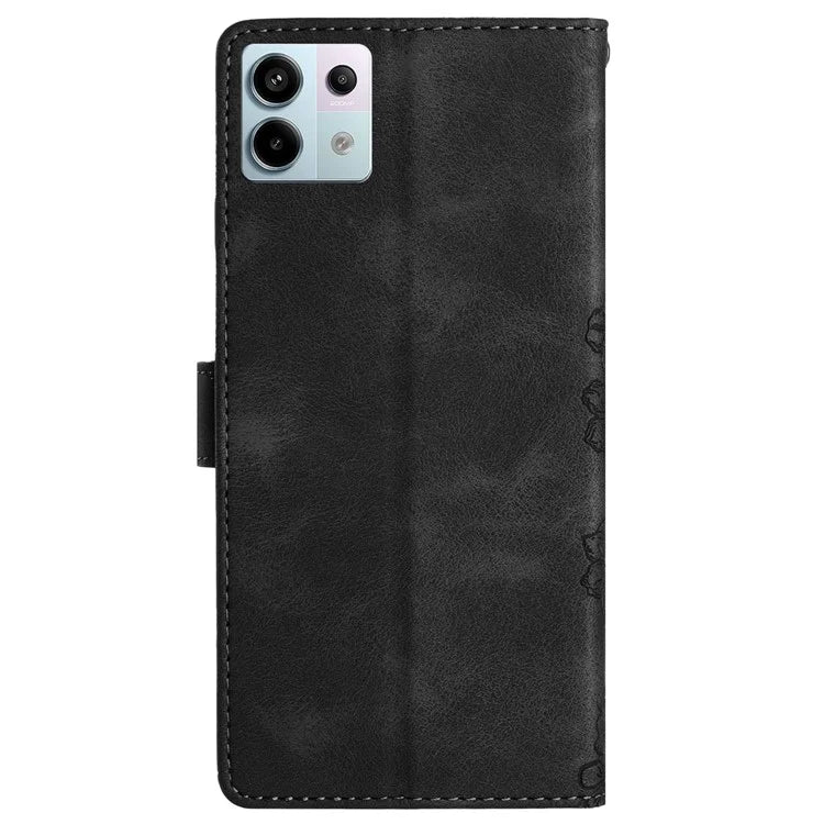 For Xiaomi Redmi Note 13 Pro 5G / Poco X6 5G Case Butterfly Flower Imprint Skin-Touch Leather Phone Cover