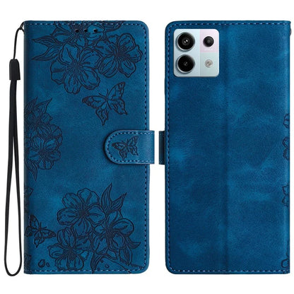 For Xiaomi Redmi Note 13 Pro 5G / Poco X6 5G Case Butterfly Flower Imprint Skin-Touch Leather Phone Cover