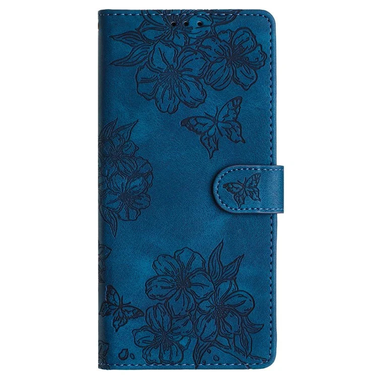For Xiaomi Redmi Note 13 Pro 5G / Poco X6 5G Case Butterfly Flower Imprint Skin-Touch Leather Phone Cover