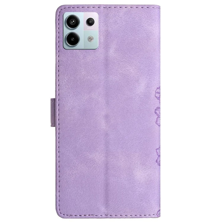 For Xiaomi Redmi Note 13 Pro 5G / Poco X6 5G Case Butterfly Flower Imprint Skin-Touch Leather Phone Cover