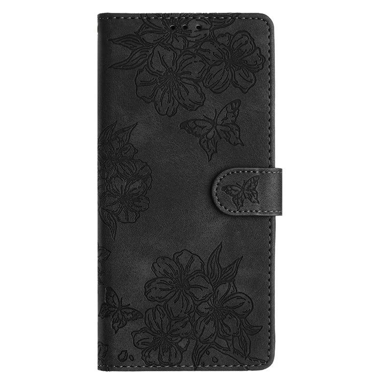 For Xiaomi Redmi Note 13 5G Case Butterfly Flower Pattern Skin-Touch Anti-Drop Leather Phone Cover