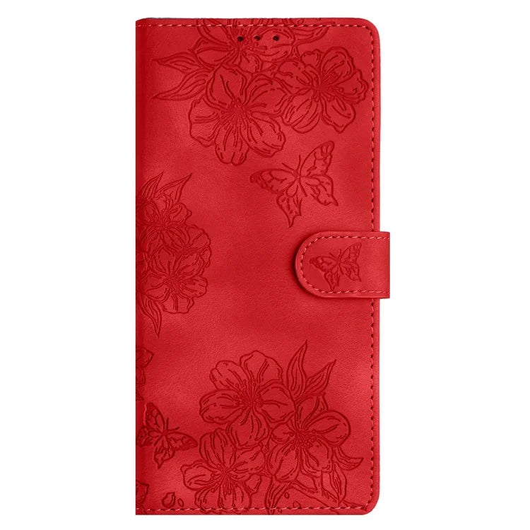 For Xiaomi Redmi Note 13 5G Case Butterfly Flower Pattern Skin-Touch Anti-Drop Leather Phone Cover