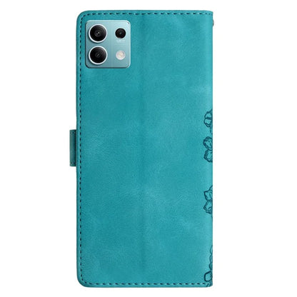 For Xiaomi Redmi Note 13 5G Case Butterfly Flower Pattern Skin-Touch Anti-Drop Leather Phone Cover