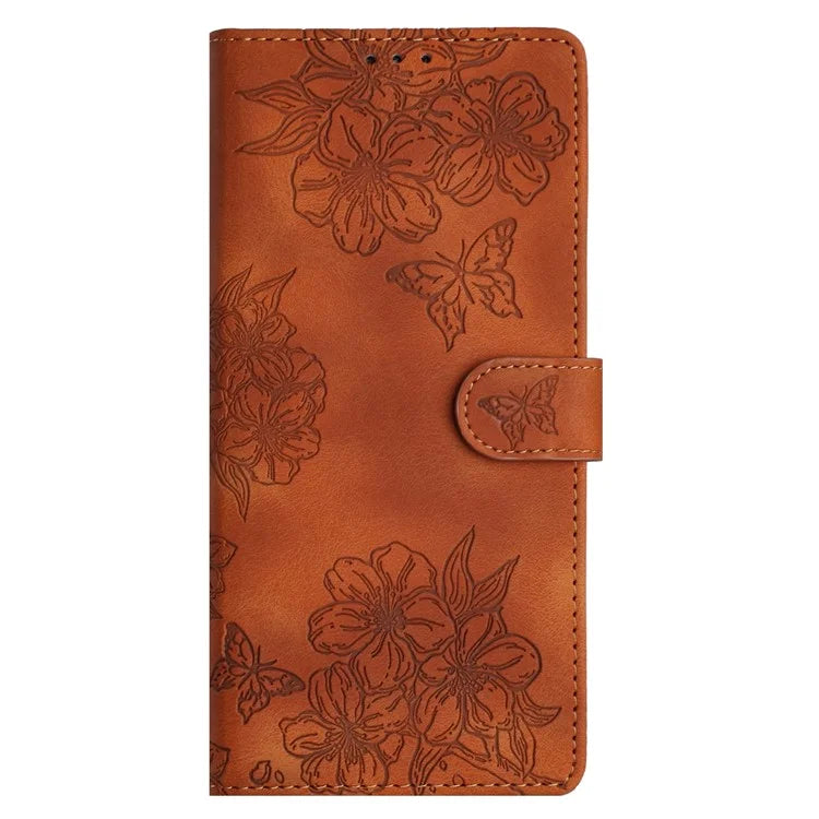 For Xiaomi Redmi Note 13 5G Case Butterfly Flower Pattern Skin-Touch Anti-Drop Leather Phone Cover