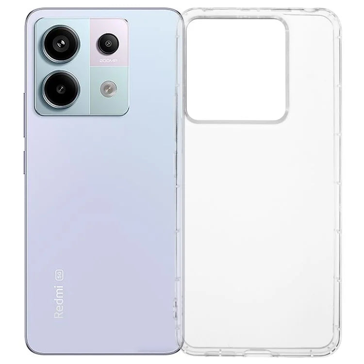 For Xiaomi Redmi Note 13 Pro 5G  /  Poco X6 5G Clear Case Anti-Drop TPU Phone Cover (Big Rear Lens Hole)