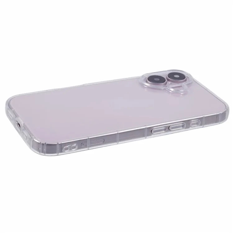 For iPhone 16 Clear Case Anti-Drop TPU Phone Cover (Big Rear Lens Hole)