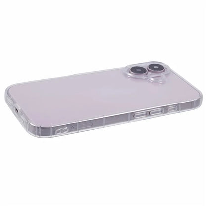 For iPhone 16 Clear Case Anti-Drop TPU Phone Cover (Big Rear Lens Hole)