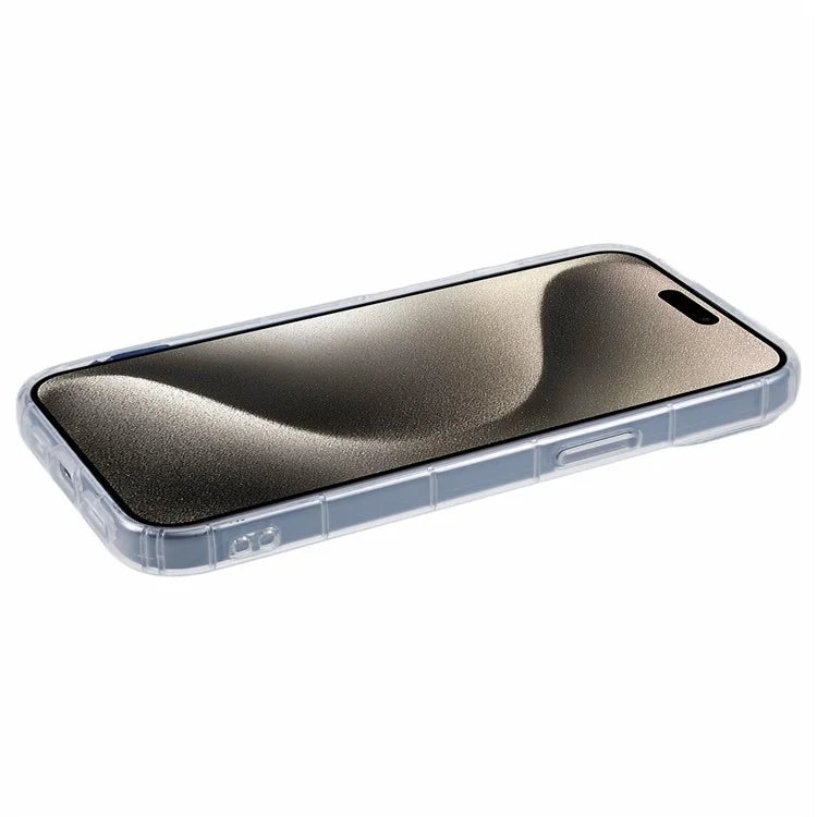 For iPhone 15 Clear Case Anti-Drop TPU Phone Cover (Big Rear Lens Hole)