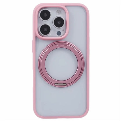 For iPhone 16 Pro Case PC+TPU Phone Cover Rotation Ring Holder Kickstand