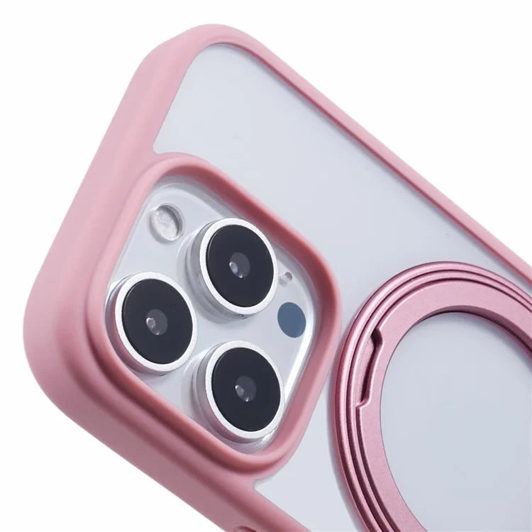 For iPhone 16 Pro Case PC+TPU Phone Cover Rotation Ring Holder Kickstand