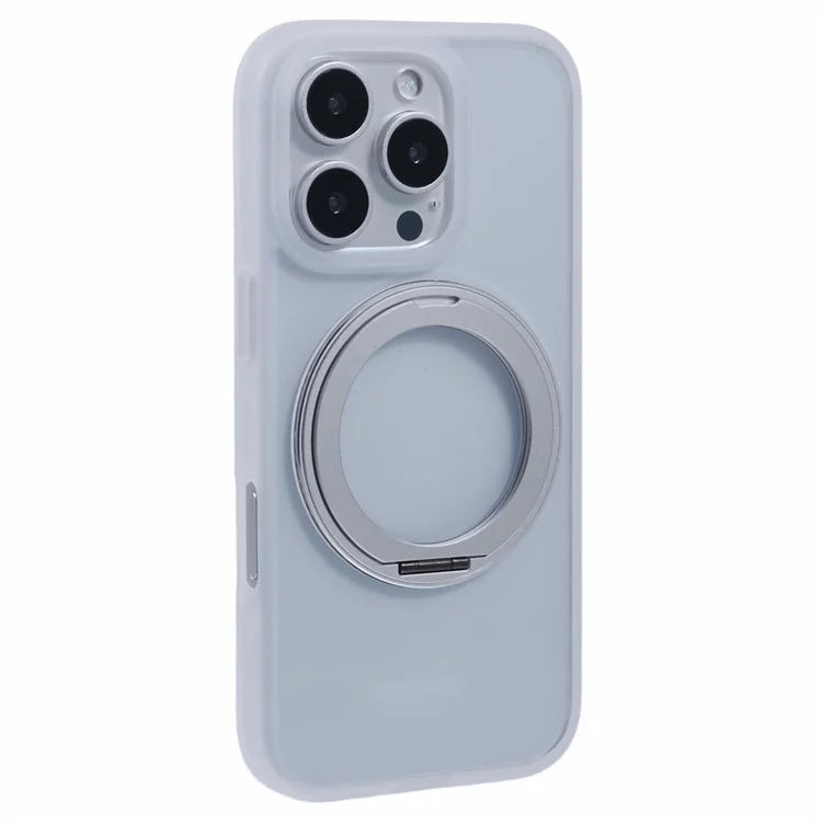 For iPhone 16 Pro Case PC+TPU Phone Cover Rotation Ring Holder Kickstand