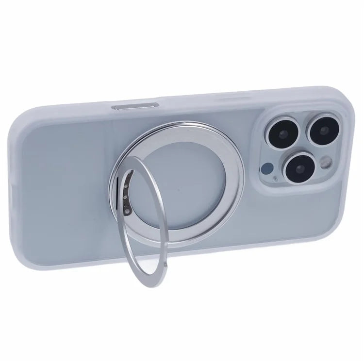 For iPhone 16 Pro Case PC+TPU Phone Cover Rotation Ring Holder Kickstand