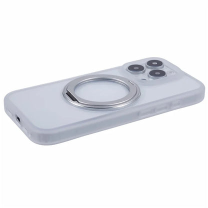 For iPhone 16 Pro Case PC+TPU Phone Cover Rotation Ring Holder Kickstand