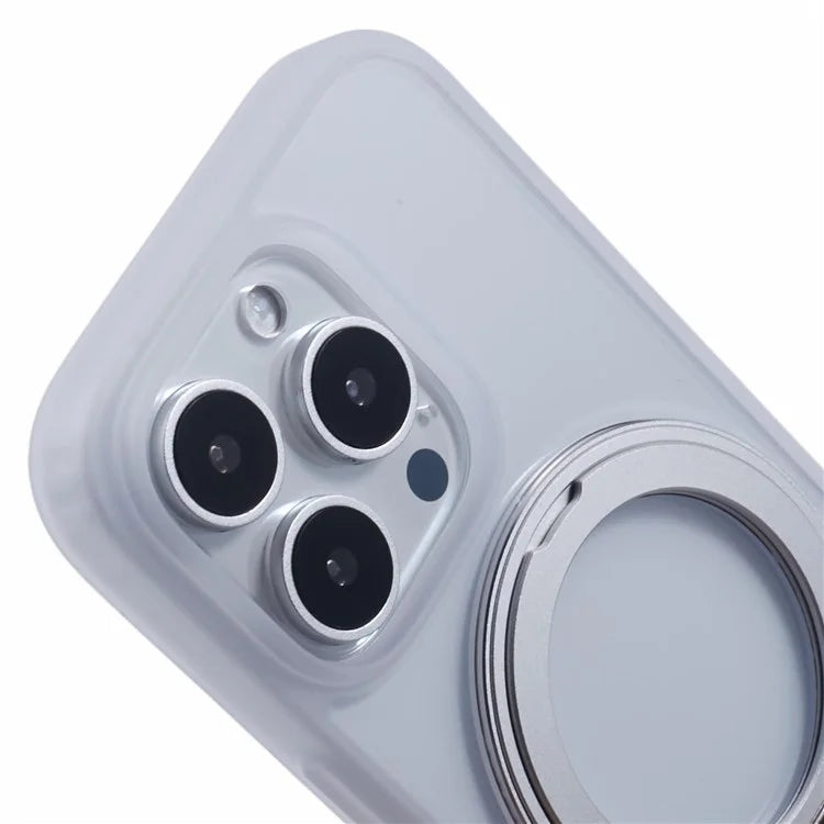 For iPhone 16 Pro Case PC+TPU Phone Cover Rotation Ring Holder Kickstand
