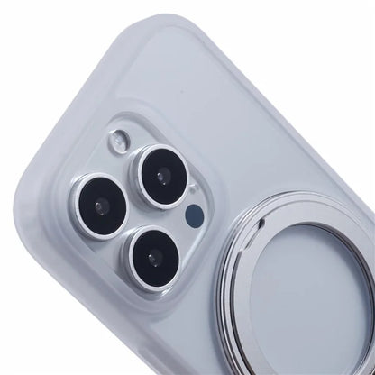 For iPhone 16 Pro Case PC+TPU Phone Cover Rotation Ring Holder Kickstand