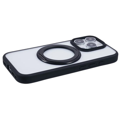 For iPhone 16 Pro Case PC+TPU Phone Cover Rotation Ring Holder Kickstand