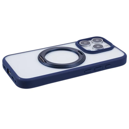 For iPhone 16 Pro Case PC+TPU Phone Cover Rotation Ring Holder Kickstand