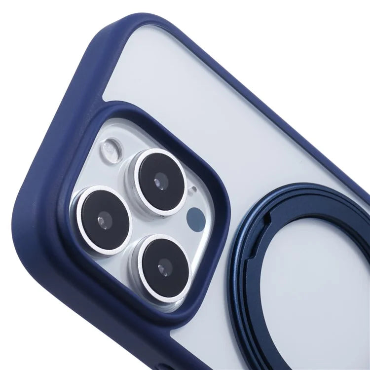 For iPhone 16 Pro Case PC+TPU Phone Cover Rotation Ring Holder Kickstand