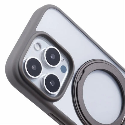 For iPhone 16 Pro Case PC+TPU Phone Cover Rotation Ring Holder Kickstand