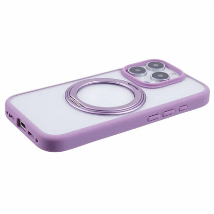 For iPhone 16 Pro Case PC+TPU Phone Cover Rotation Ring Holder Kickstand