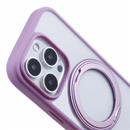 For iPhone 16 Pro Case PC+TPU Phone Cover Rotation Ring Holder Kickstand