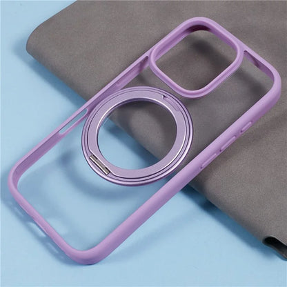 For iPhone 16 Pro Case PC+TPU Phone Cover Rotation Ring Holder Kickstand