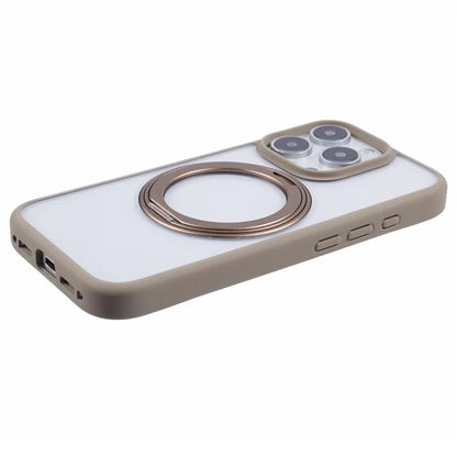 For iPhone 16 Pro Case PC+TPU Phone Cover Rotation Ring Holder Kickstand