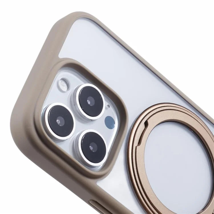 For iPhone 16 Pro Case PC+TPU Phone Cover Rotation Ring Holder Kickstand