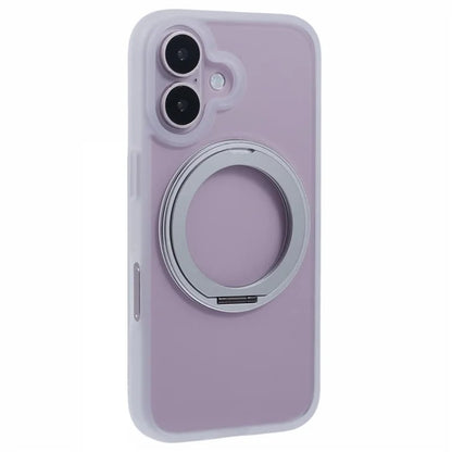 For iPhone 16 Case Built-In Kickstand PC+TPU Phone Cover Rotate Ring Holder