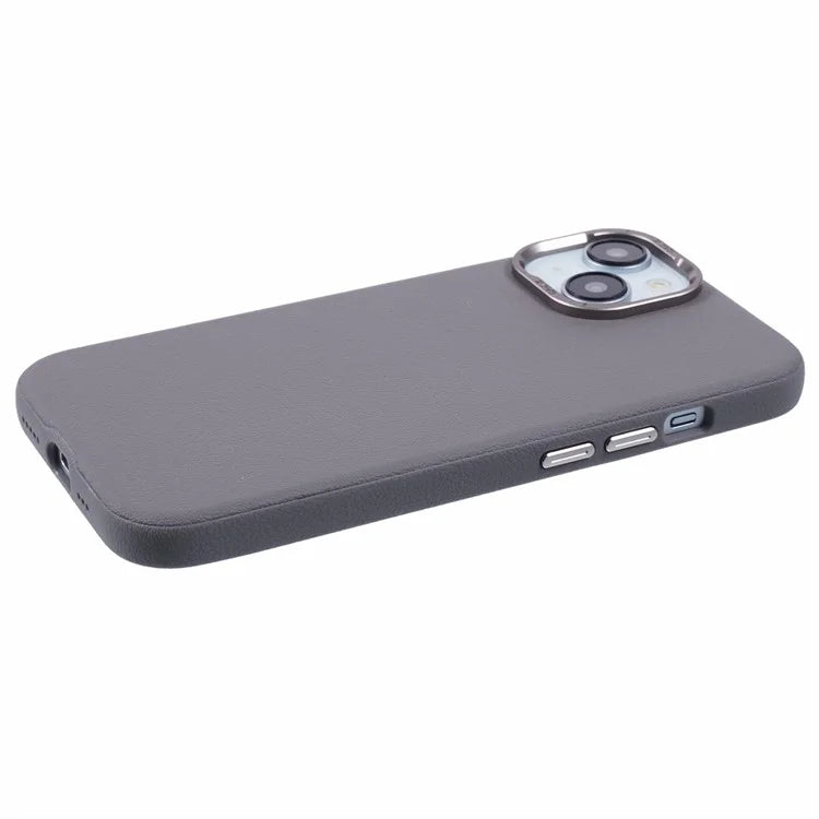 X-LEVEL For iPhone 15 Case Leather + PC Anti-Scratch Phone Case Metal Lens Frame