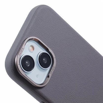 X-LEVEL For iPhone 15 Case Leather + PC Anti-Scratch Phone Case Metal Lens Frame