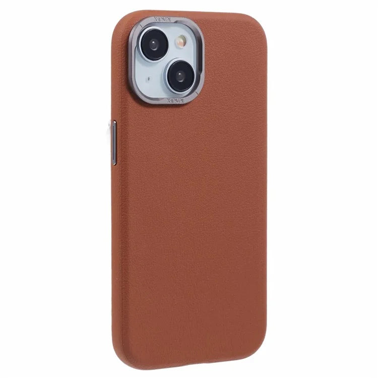 X-LEVEL For iPhone 15 Case Leather + PC Anti-Scratch Phone Case Metal Lens Frame
