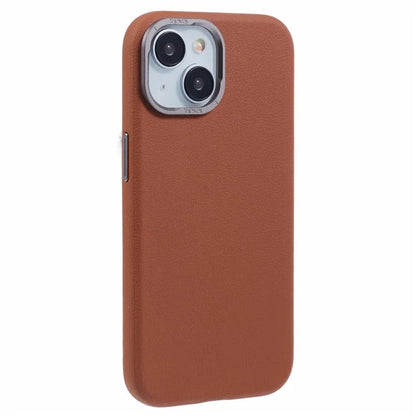X-LEVEL For iPhone 15 Case Leather + PC Anti-Scratch Phone Case Metal Lens Frame