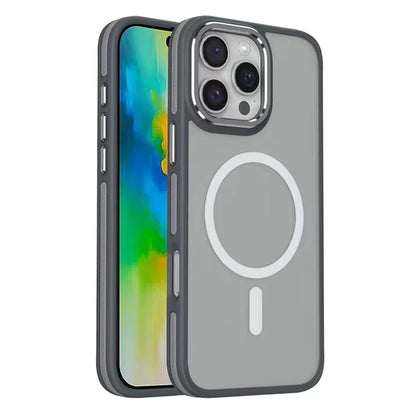 For iPhone 16 Pro Case Colored Edge PC+TPU Phone Cover Compatible with MagSafe