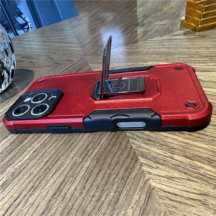 For iPhone 16 Pro Case Kickstand PC+TPU Phone Cover