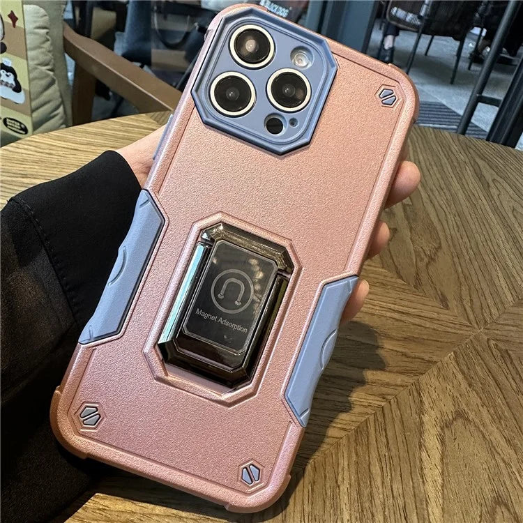 For iPhone 16 Pro Case Kickstand PC+TPU Phone Cover