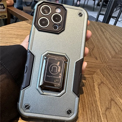 For iPhone 16 Pro Case Kickstand PC+TPU Phone Cover