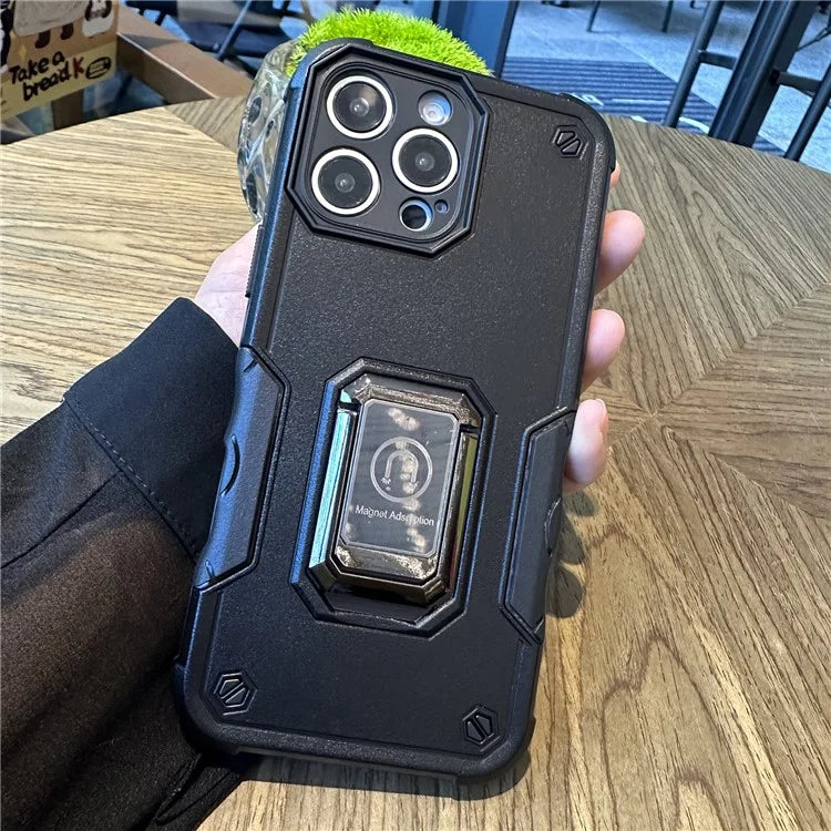 For iPhone 16 Pro Case Kickstand PC+TPU Phone Cover