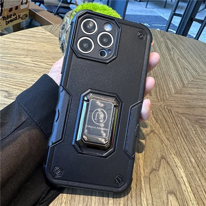 For iPhone 16 Pro Case Kickstand PC+TPU Phone Cover