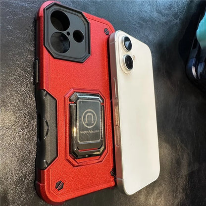 For iPhone 16 Plus Shockproof Case PC+TPU Phone Cover with Kickstand