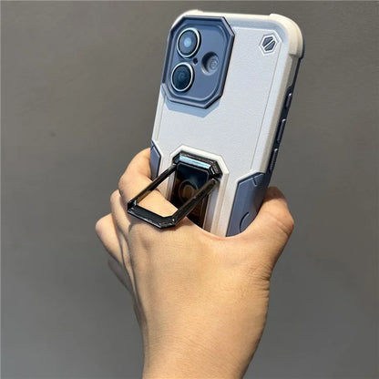 For iPhone 16 Plus Shockproof Case PC+TPU Phone Cover with Kickstand