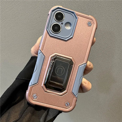 For iPhone 16 Plus Shockproof Case PC+TPU Phone Cover with Kickstand