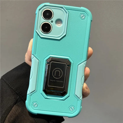 For iPhone 16 Plus Shockproof Case PC+TPU Phone Cover with Kickstand