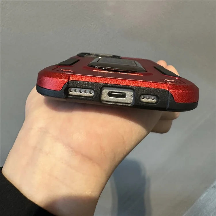 For iPhone 16 Plus Shockproof Case PC+TPU Phone Cover with Kickstand